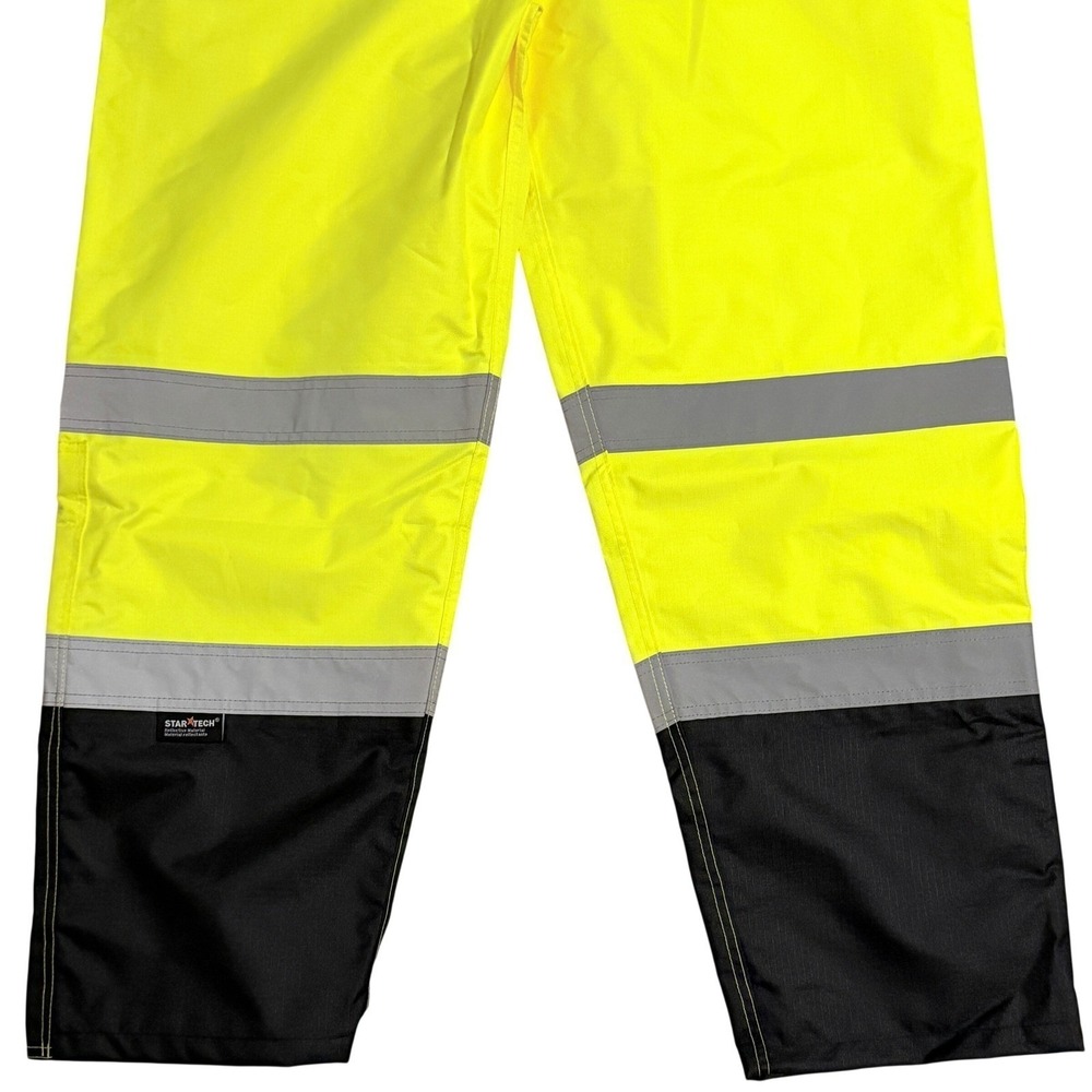 Pioneer Men's XL‎ Yellow Hi-Vis Safety Bib Pant 5405AU 300D Ripstop Waterproof - Picture 7 of 16